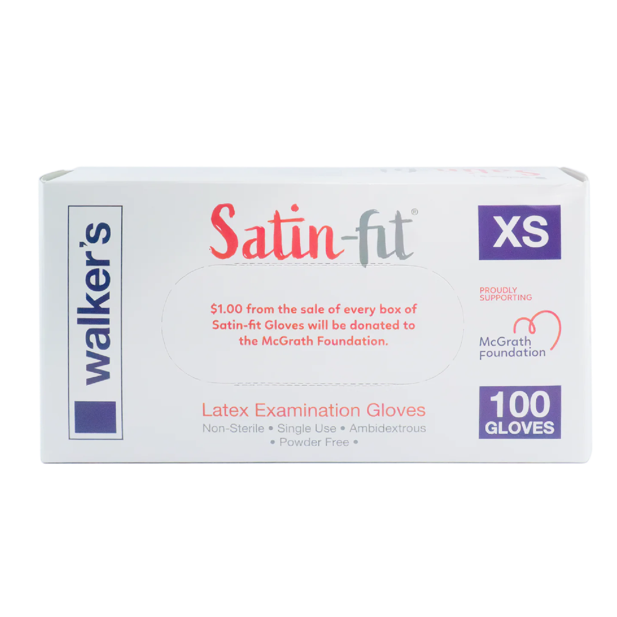Satin Fit Latex Gloves Power Free Box of 100